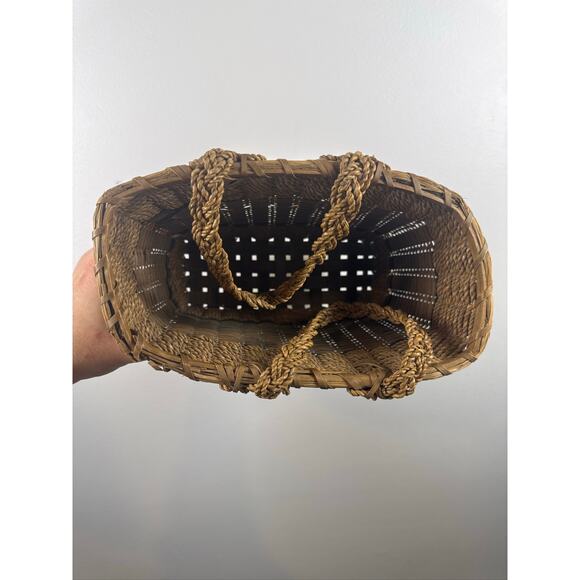 Handmade Rattan Woven Basket Mini Tote Bag - One Size - Picture 3 of 7